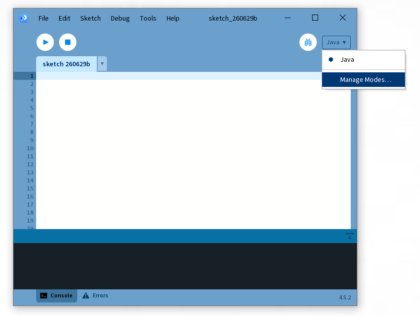 Mode dropdown open, "Add Mode..." highlighted